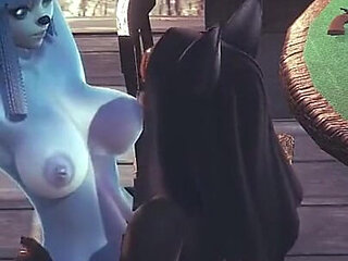 Furry Hentai Pokemon - Glaceon Hardsex with Anubis the Dog - Japanese Asian Manga Anime Film Game Porn