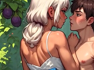 Waifu Garden Lady POV - Panties Aside Penetration & Bench Close-up Fucking