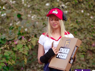 Vivian Lola is a  Brazilian slut who started working as a pizza delivery girl. On one of her first deliveries, she had to take a pizza to the Inka Mansion. But when she arrived, something very unexpected happened. She was greeted by seven guys with obviou