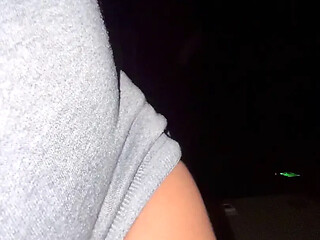 Black ebony babe rubs her pussy while watching a movie