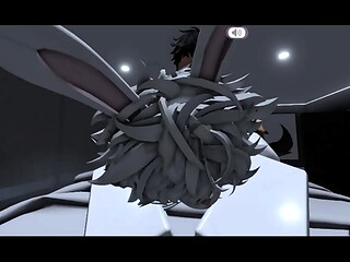 Femboy rabbits gets fucked by his master~