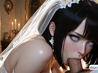 Stunning bride's wedding dress is ruined by explosive sinful facials
