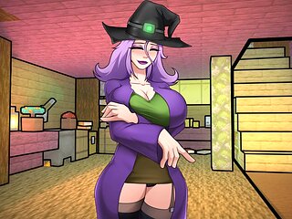 Sizzling naked witch and a blow job by Loveskysan69 in a crazy Minecraft session