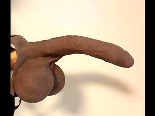 monster real extreme cock and balls, dick for pussy, code 1030 brown
