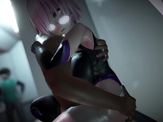 Mash Kyrielight having sex in the shadows of the passageway