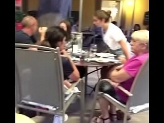 MILF flashes and exposes her big tits in public