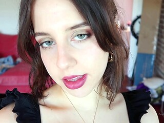 Very hot busty brunette solo masturbation on webcam