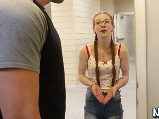 Ginger teen Amy Quinn couldn't help herself and fucked with her ex