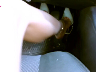 Pedal Pumping in Light Blue High Heeled Sandals and Anklet
