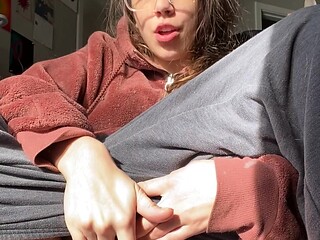 Busty brunette solo masturbation