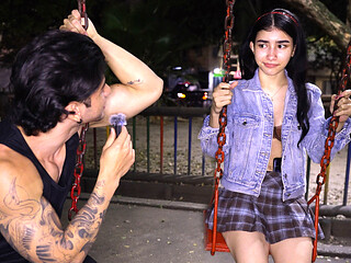 She Was Shy but Curious - Playground Interview Turns Into All-night Anal