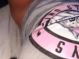 Under the sheets young girl touches her soft pussy