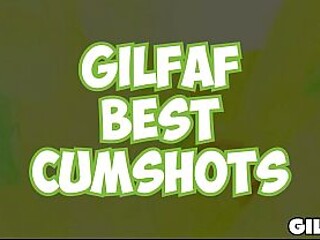Hot MILF gets covered in a massive cumshot