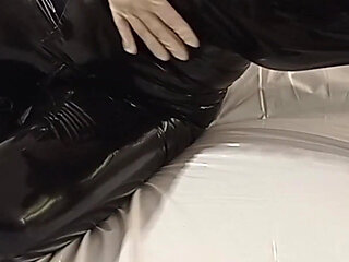 I'm Stroking Myself All Over in a Latex Catsuit with a Latex Mask, I Want to See You Cum! 3 Angle