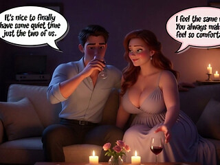 A Forbidden New Year Passion Ignites Between Close Friends in the Moonlit Backyard (AI generated)
