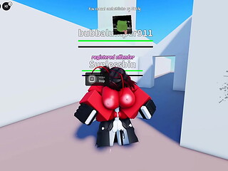 Beating and fucking this slut in roblox cumbat