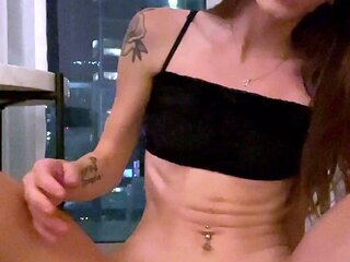 Small titted teen amateur rides dong and she loves it