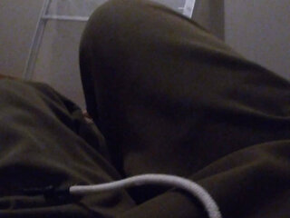 Hairy Foot Guy Jerks Off Alone Watching Porn on His Bed