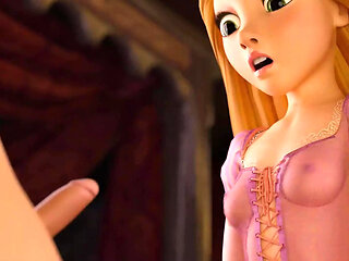 Long-Haired Beauty Takes Control: Rapunzel's Sensual Cowgirl & Deep Throat Fantasy