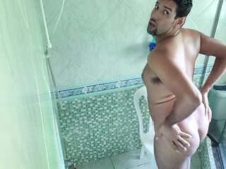 Playing with myself in the bathroom - Solo masturbation & wet finish