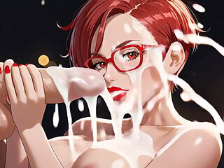 114 Lilas Cum facial compilation (Ai animation)