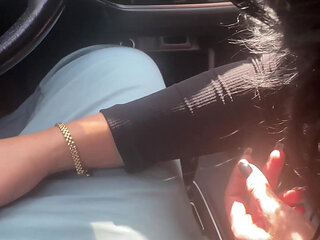 Blowjob for My Coworker in His Car - Public Parking Fun