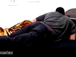 Beautiful brunette and well-endowed man have wild anal sex