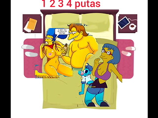 Nelson se coje a 4 putas de dibujos animados