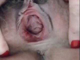 Hairy Pussy Spread Open Gape Upclose