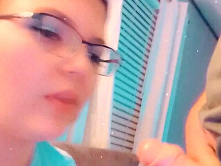 Taking videos of me playing with his dick with my mouth this is so much fun