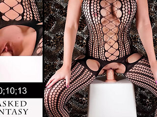 Squat Fuck Challenge - Lingerie Edition with Crotchless Bodystockings