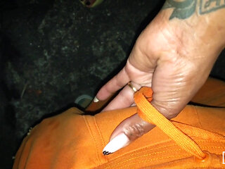 The Kinky Slut Queen "Dark Dea" Pisses and Fucks a Huge Cock in The Seaside Street as a Whore