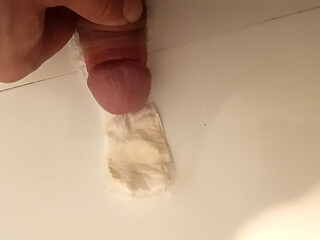 Ejaculation on wife's sanitary napkin