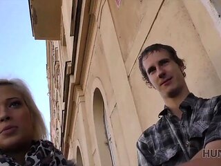 HUNT4K. Blonde earns money for wedding by making love with neighbor