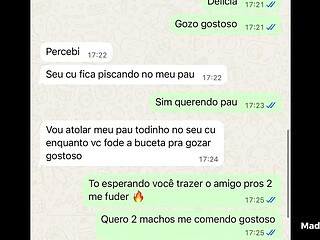 esposa gozou querendo dp em conversa do whatsapp com o marido