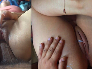 Sexy Asian Girl Masturbating with Big Dick Inside Huge Cumshot on Pussy