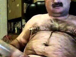 Daddy Bear Strokes His Cock