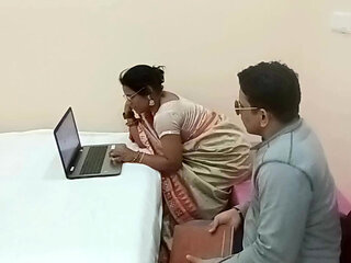 Computer Professor Called Student and Hardcore Sex then Creampied Inside Pussy in Saree