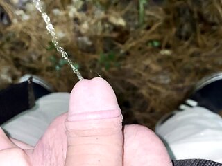 Stoner Guy with Tiny Dick Pissing Outdoors [POV]