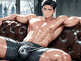 Ai Generated Intense Muscle Men