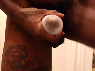 Hallelujah Johnson Masturbating solo close up sex toy BBC Masturbating