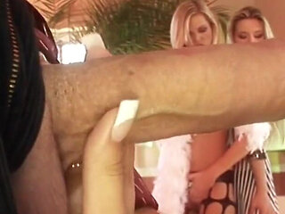 Horny Sluts Together in Lesbo Action, Just One Bitch Rides a Good Big Cock