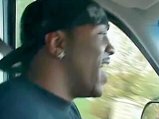 Brunette exposed her pussy to black guy's tongue