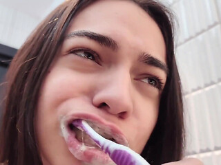 4K Dental Hygienist Routine Mouth Fetish Closeups Naked