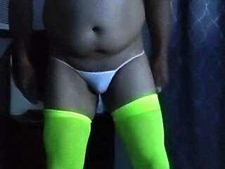 Handsome man in sexy panties