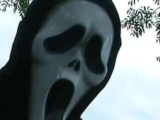 Masked Man Fucks Horny Brunette Babe Outside on Bench