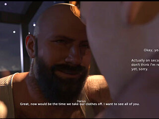 Curious straight man fucks bald neighbor during the night.
