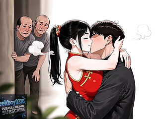 Red Chinese Dress Girl Gets Fucked by Old Men in 3D Hentai Animation