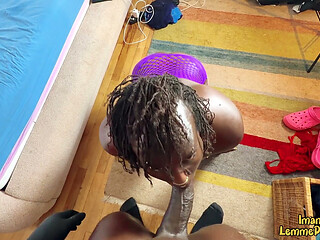 Sensual BBC muscle top barefucks and creampies Black Transwoman