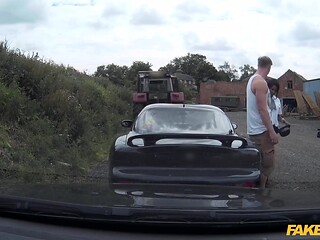 Amateur cop gets spit-roasted on car bonnet after wild strip search threesome